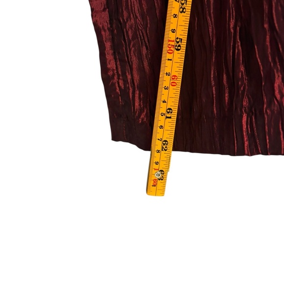 Izayla Wide Leg Short Sleeve Red Black Button Front Crinkle Tie Front Jumpsuit S - Picture 15 of 16